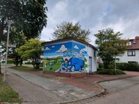 nette Grafiti auf Häuschen in Soltau